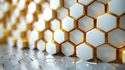 Wall Mural - 3d-background-with-hexagons.