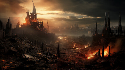 city in ruins, doomsday