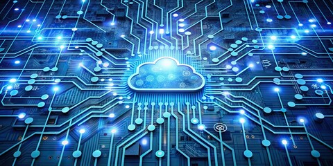 Wall Mural - Circuit board technology network communication cloud storage image , circuit board, technology, network, communication, cloud storage, information, data, motherboard, electronic