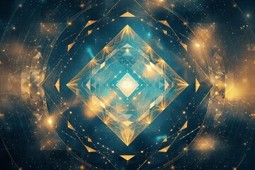 Wall Mural - kaleidoscope fractal geometry abstract background