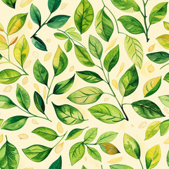 botanical leaves leaf multi colors seamless pattern, wallpaper, cute design for fabric, interior decor, wrapping paper, painting, abstract decor