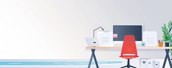 tech job market flat design side view modern theme water color complementary color scheme