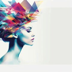 Wall Mural - Woman With Geometric Shapes in Hair