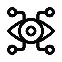 Wall Mural - Mechanical eye vector, artificial intelligence icon design