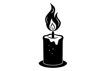 candle line art silhouette vector illustration