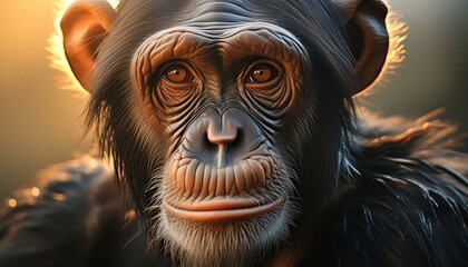 Wall Mural - close up of a chimp