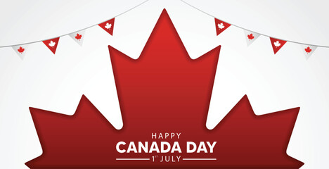 Wall Mural - Happy Canada Day 1 July  vector poster