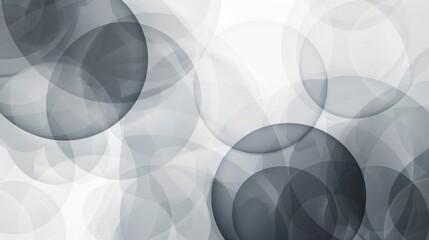 Fototapete - A minimalist abstract background with overlapping transparent circles in various sizes and shades of grey. The clean and elegant design conveys sophistication and simplicity