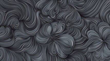 Poster - A monochromatic abstract background with intricate line art patterns in shades of grey. The detailed and delicate design creates a sense of complexity and refinement
