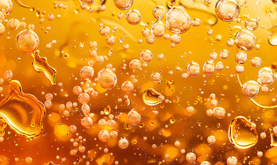 Poster - orange bubbles in water