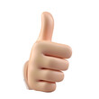 © Pixel Crafters PNG - Close-up of a 3D rendered thumbs-up hand gesture isolated on white background, representing approval, success, or positive feedback.