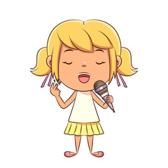 Poster - Girl singing snapping fingers, child, microphone