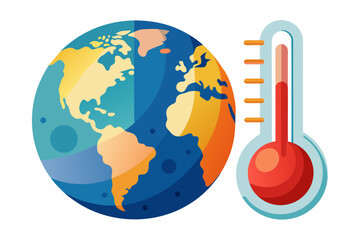 Wall Mural - illustration of a thermometer showing high temper vector