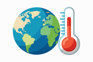 Wall Mural - illustration of a thermometer showing high temper vector