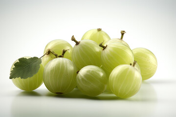 Wall Mural - Bunch of green gooseberries, natural fresh berry food for healthy nutrition.