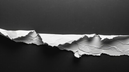 torn piece of white paper, black background