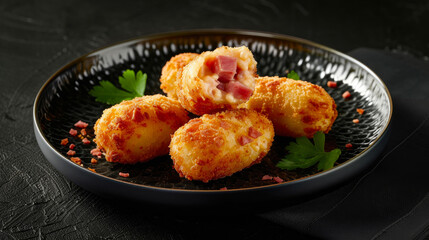 Wall Mural - Exquisite Bechamel Croquettes Stuffed with Ham