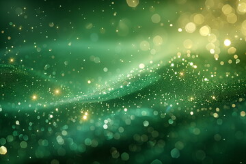 Wall Mural - Abstract green and gold bokeh lights background