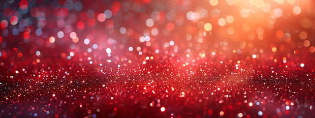 Wall Mural - Abstract red glitter bokeh background