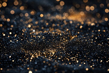 abstract dark and gold glitter bokeh background