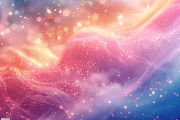 Wall Mural - Dreamy pastel bokeh lights with soft, ethereal abstract background