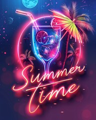 Wall Mural - summer time text background