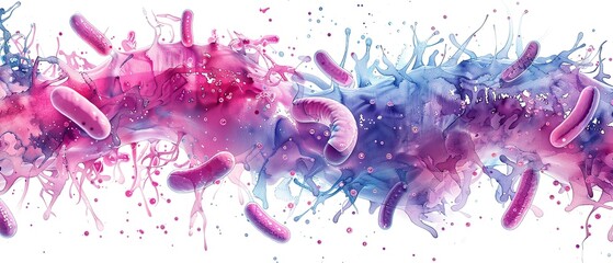 Probiotic watercolor on isolated white background