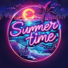 Wall Mural - summer time text card