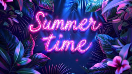 Wall Mural - summer time text banner
