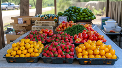 Wall Mural - Nature's Palette: Fresh Produce Galore