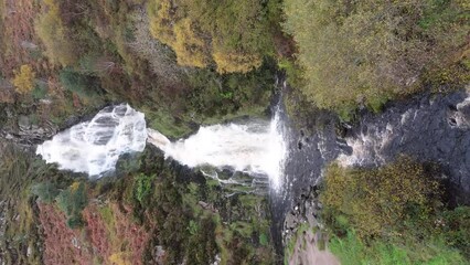 Wall Mural - Aerial of Assaranca Waterfall in winter, County Donegal - Ireland.