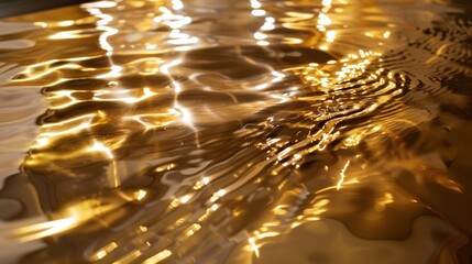 Wall Mural - The polished brass resembles liquid gold with its perfectly smooth surface reflecting the surrounding environment. The light dances off its polished surface creating a mesmerizing display