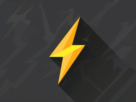 Yellow electric lightning bolt icon 