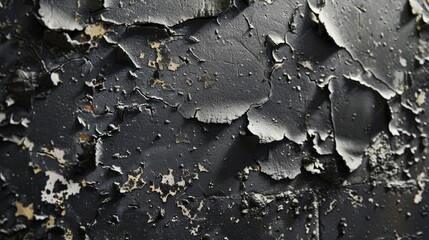 Wall Mural - The rough and jagged edges of flaking paint dancing in the light and casting shadows on the machinerys surface