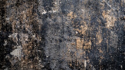 Darkened stains and faded colors give this industrial carpet a muddled and blotchy texture marking its years of use in a hightraffic area