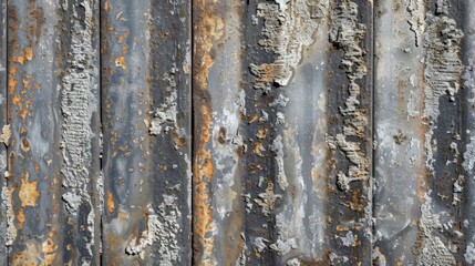 A faded and chipping metal panel its rough texture revealing the layers underneath and giving a sense of its age and history