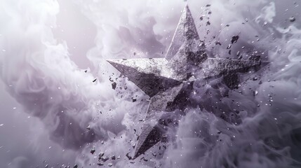 Poster - Shattered star in a cloudy sky