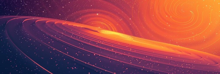 Wall Mural - Cosmic spiral with orange and purple hues