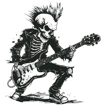 Punk Rocker Skeleton Vector Skeleton Banjo Player Free Stock Photo - Public Domain Pictures