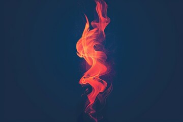 Poster - Red Fire Flame on Dark Background