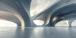 © Orod - 3D render of abstract futuristic architecture concrete structure with flowing curves