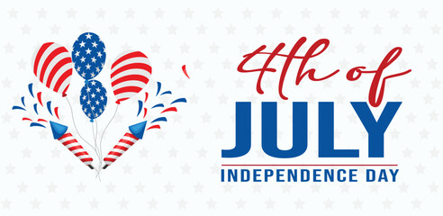 Wall Mural - 4th of July independence day poster, banner, flyer, background