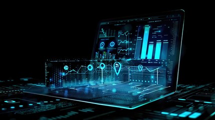 Digital virtual background. Digital software development concept for data processing and global network. Data processing technology.