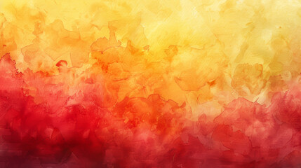 Wall Mural - abstract watercolor background with a gradient of sunset colors, from deep red to orange to yellow