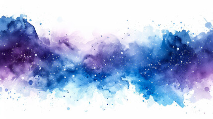 Wall Mural - celestial watercolor background, gradients of midnight blue and lavender, scattered star clusters, a