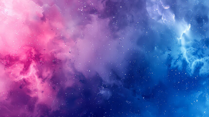 Wall Mural - cosmic watercolor scene, gradients of deep blue and pink, abstract star patterns, glowing nebulae, i
