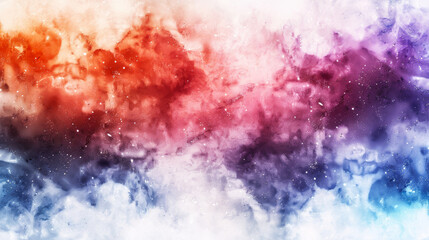 Wall Mural - dreamy watercolor space with gradients of coral and aqua, subtle star fields, abstract cosmic clouds