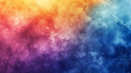 Wall Mural - vibrant watercolor space with gradients of indigo and amber, twinkling stars, abstract nebula forms,