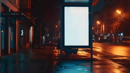 Wall Mural - blank billboards at a bus stop on the street