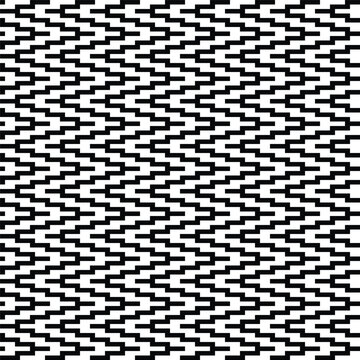 Geometric line seamless pattern. Vector chevron texture. Black and white zigzag stripes, grid, lattice, diagonal lines. Abstract monochrome zig zag background. Simple modern geometry. Repeated design